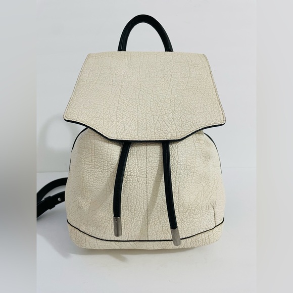 Rag & Bone Mini Pilot Drawstring Lamb Leather  Backpack White Bag - Picture 3 of 16